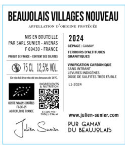 Alternative view of Julien Sunier Beaujolais Nouveau